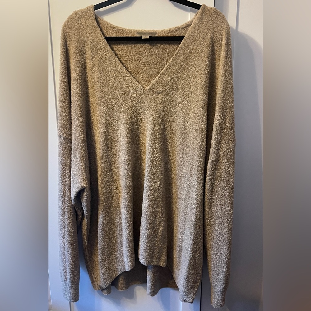 Plus size Barefoot dreams V neck pullover sweater